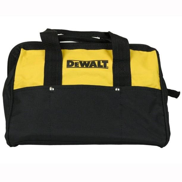 DeWalt Contractor Tool Bag Black Bottom 6 Outer Slits 13 x 9 x 9